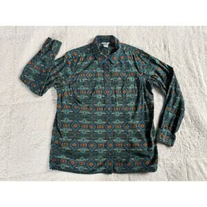 Duluth Trading Free Swingin Flannel Shirt Aztec Southwestern Print Women’s Large